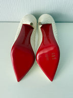 Christian Louboutin White Python Leather Stiletto Womens Pumps