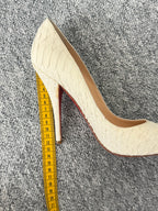 Christian Louboutin White Python Leather Stiletto Womens Pumps