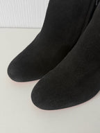 Christian Louboutin Black Suede Side Zip Heeled Womens Ankle Boots