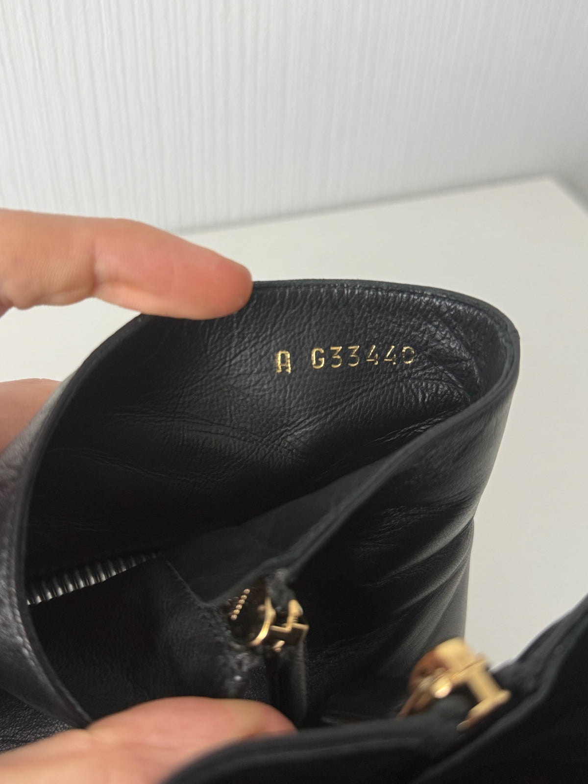 Chanel Black Leather Cap Toe Pearl Heel Womens Ankle Boots