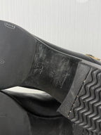 Louis Vuitton Black Leather LV Buckle Strap Womens Chelsea Boots