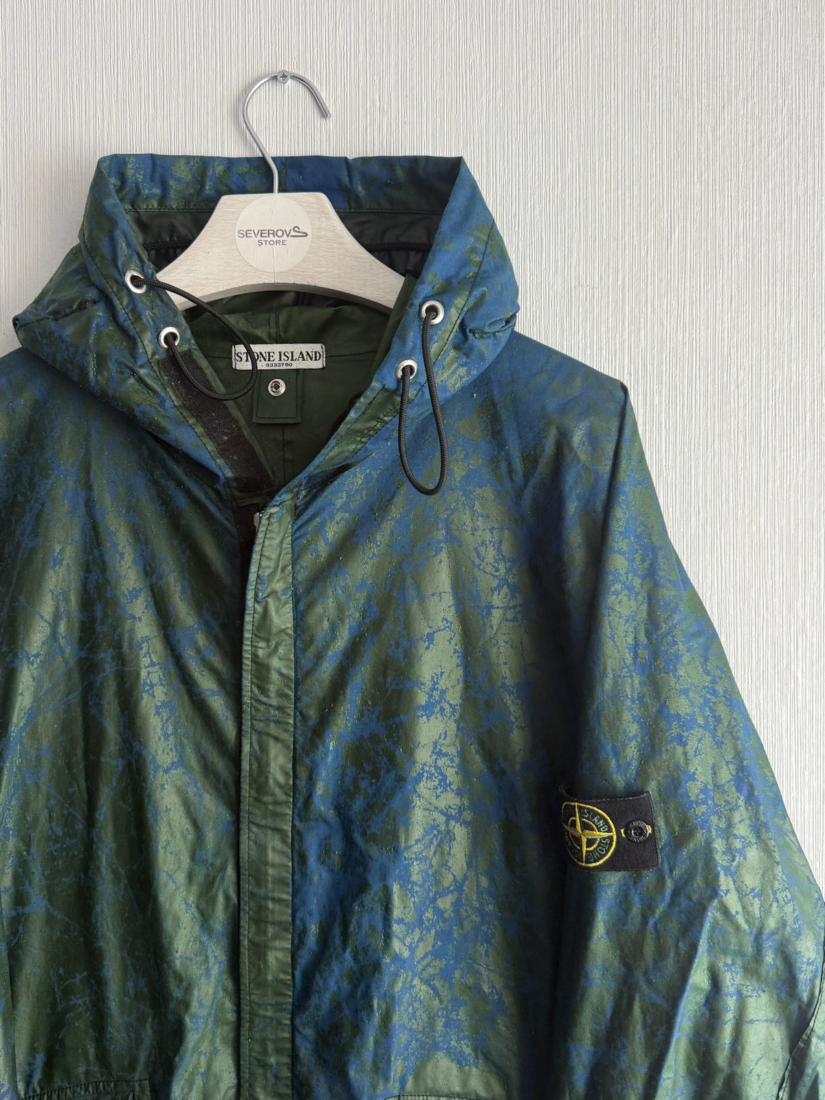 Stone Island AW04 Green Hooded Mens Raincoat