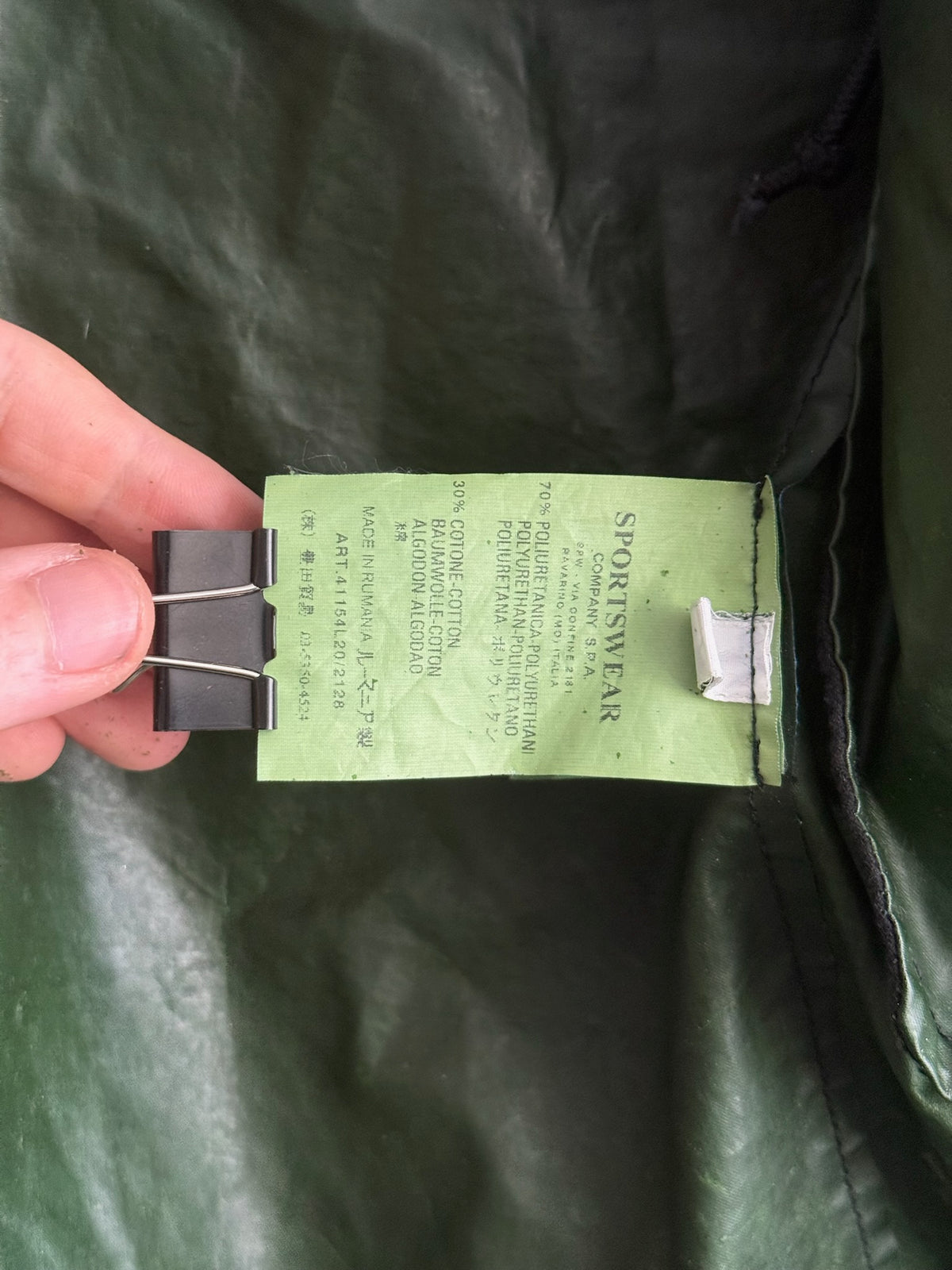 Stone Island AW04 Green Hooded Mens Raincoat