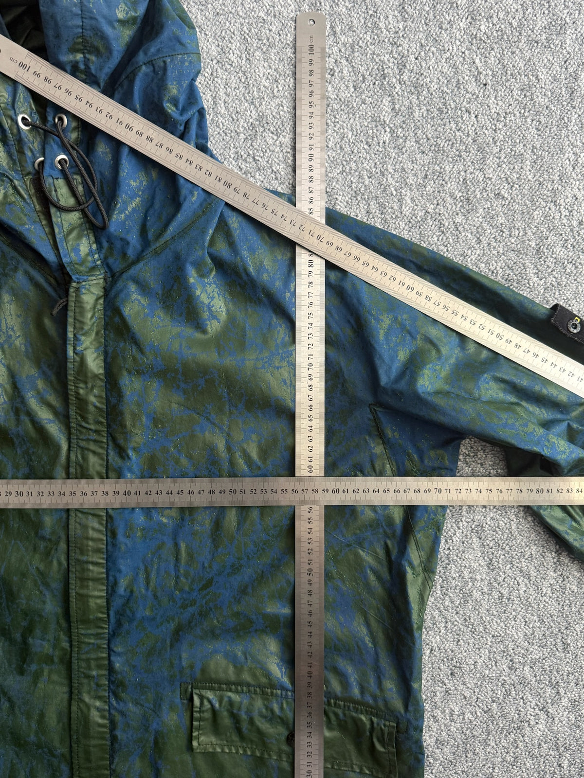 Stone Island AW04 Green Hooded Mens Raincoat