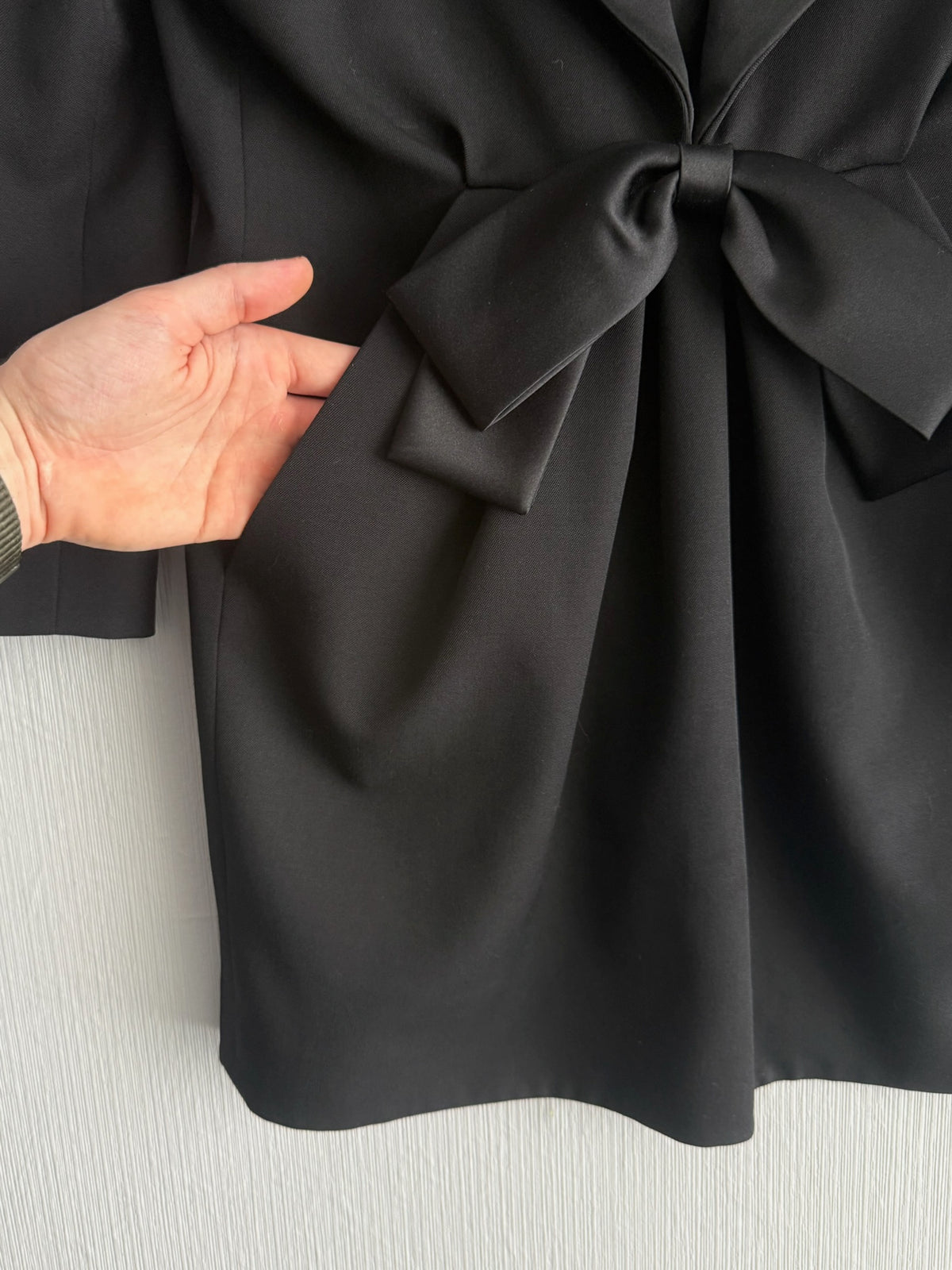 Saint Laurent Black Bow Detail Womens Mini Dress