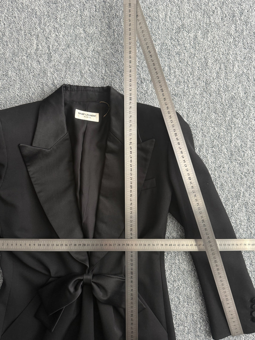 Saint Laurent Black Bow Detail Womens Mini Dress