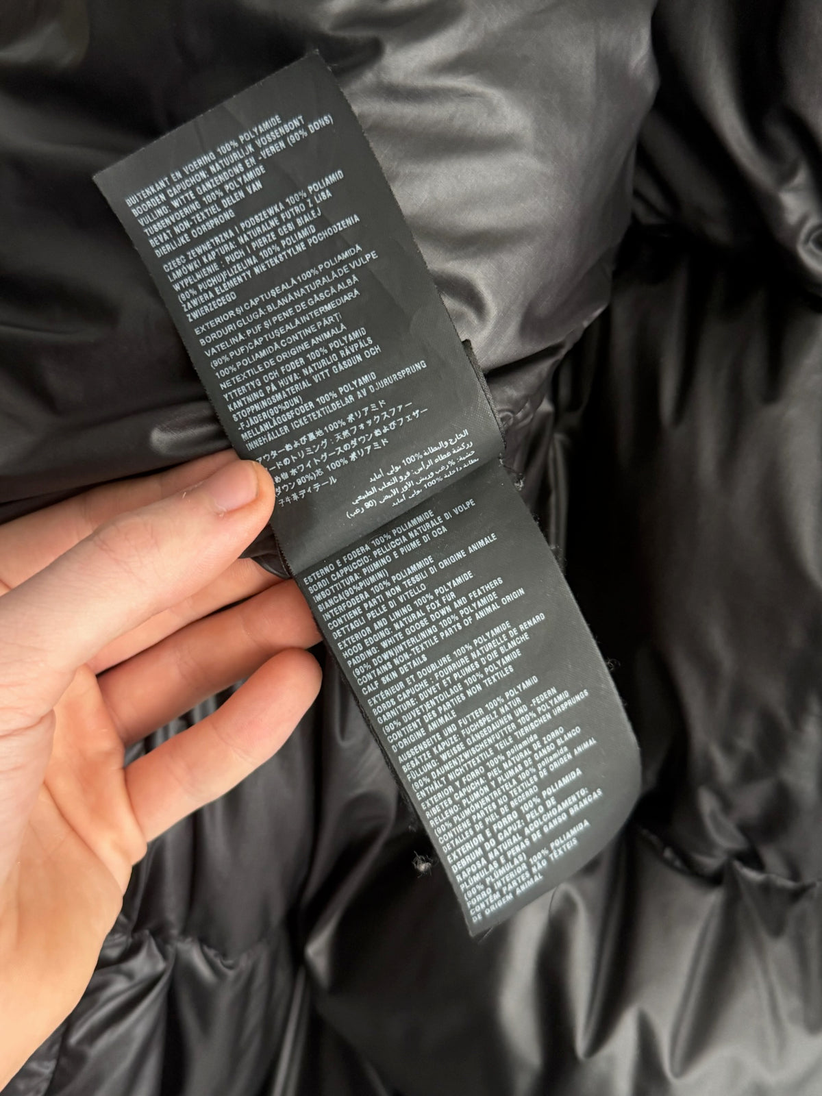 Prada Black Nylon Down Parka Womens Jacket with Real Fox Fur Hood