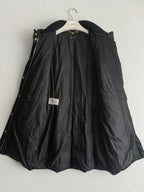 Gucci Black Nylon Down Belted Womens Coat with Gold Chain Belt