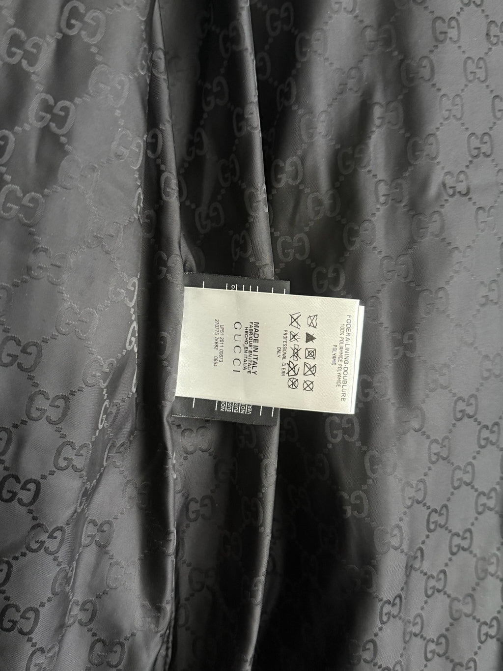 Gucci Black Nylon Down Belted Womens Coat with Gold Chain Belt