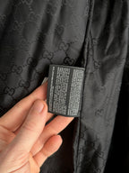 Gucci Black Nylon Down Belted Womens Coat with Gold Chain Belt