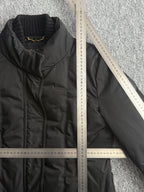 Gucci Black Nylon Down Belted Womens Coat with Gold Chain Belt