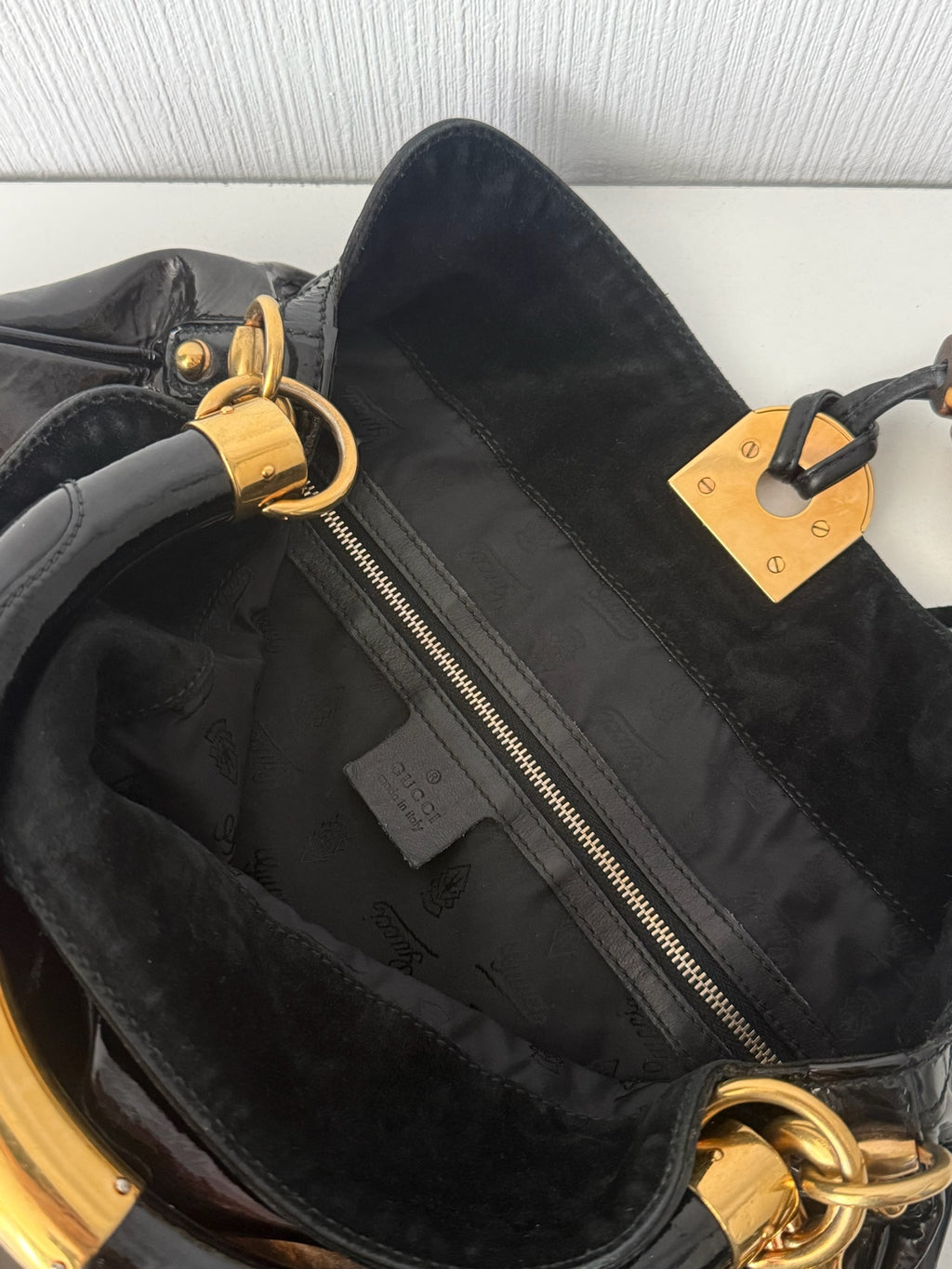 Gucci AW08 Patent Leather Indy Handbag