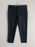 Loro Piana Navy Cotton Cropped Womens Trousers