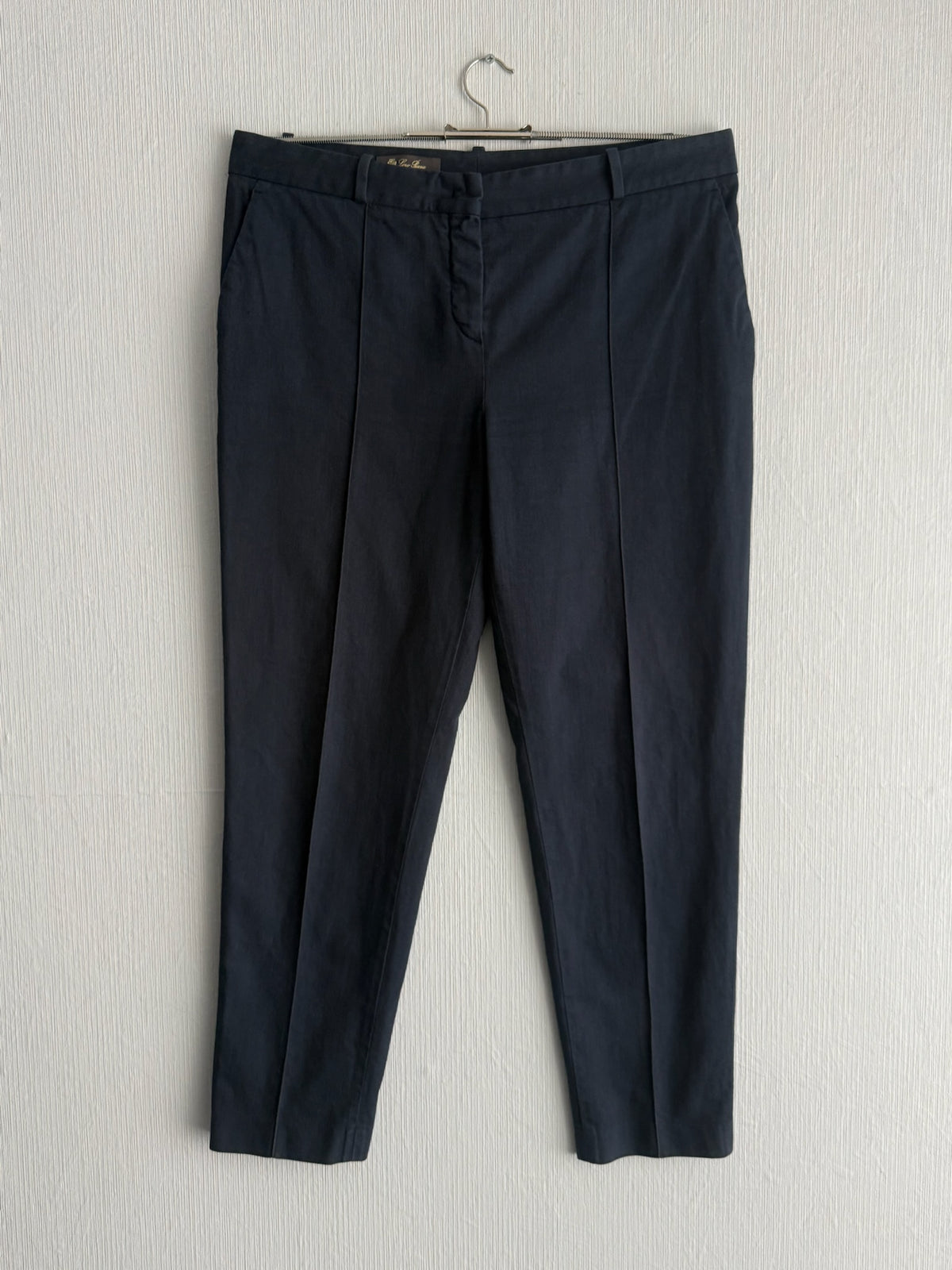 Loro Piana Navy Cotton Cropped Womens Trousers