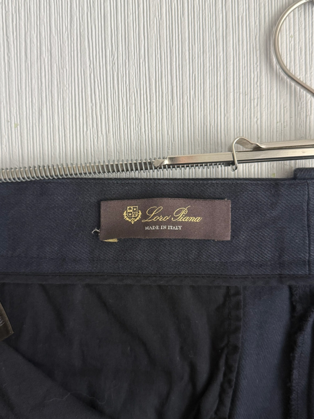 Loro Piana Navy Cotton Cropped Womens Trousers