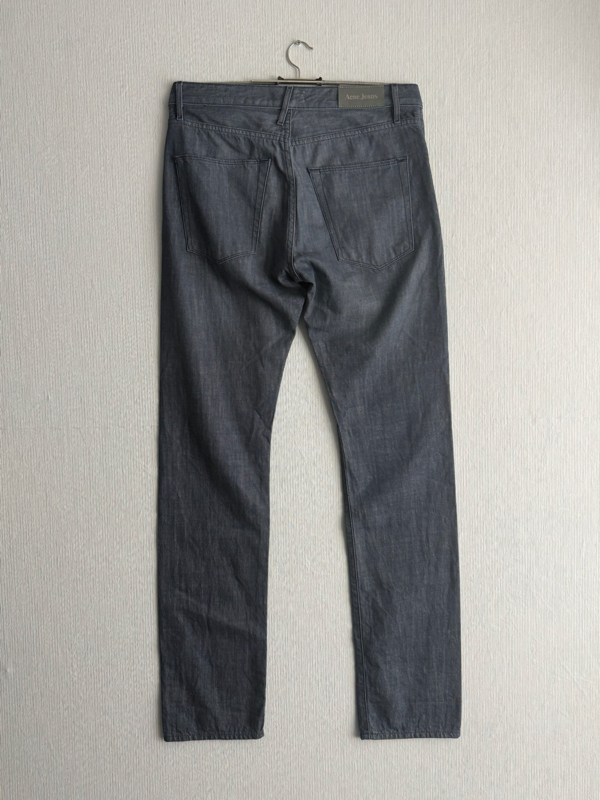 Acne Jeans Dark Indigo Cotton Polyester Straight Leg Mens Jeans