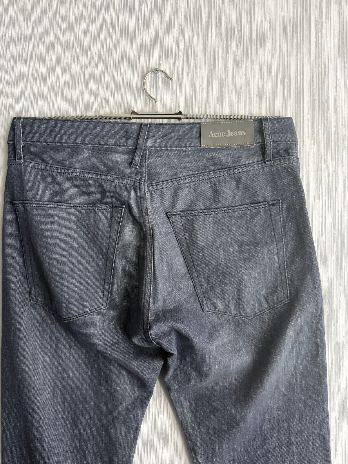 Acne Jeans Dark Indigo Cotton Polyester Straight Leg Mens Jeans