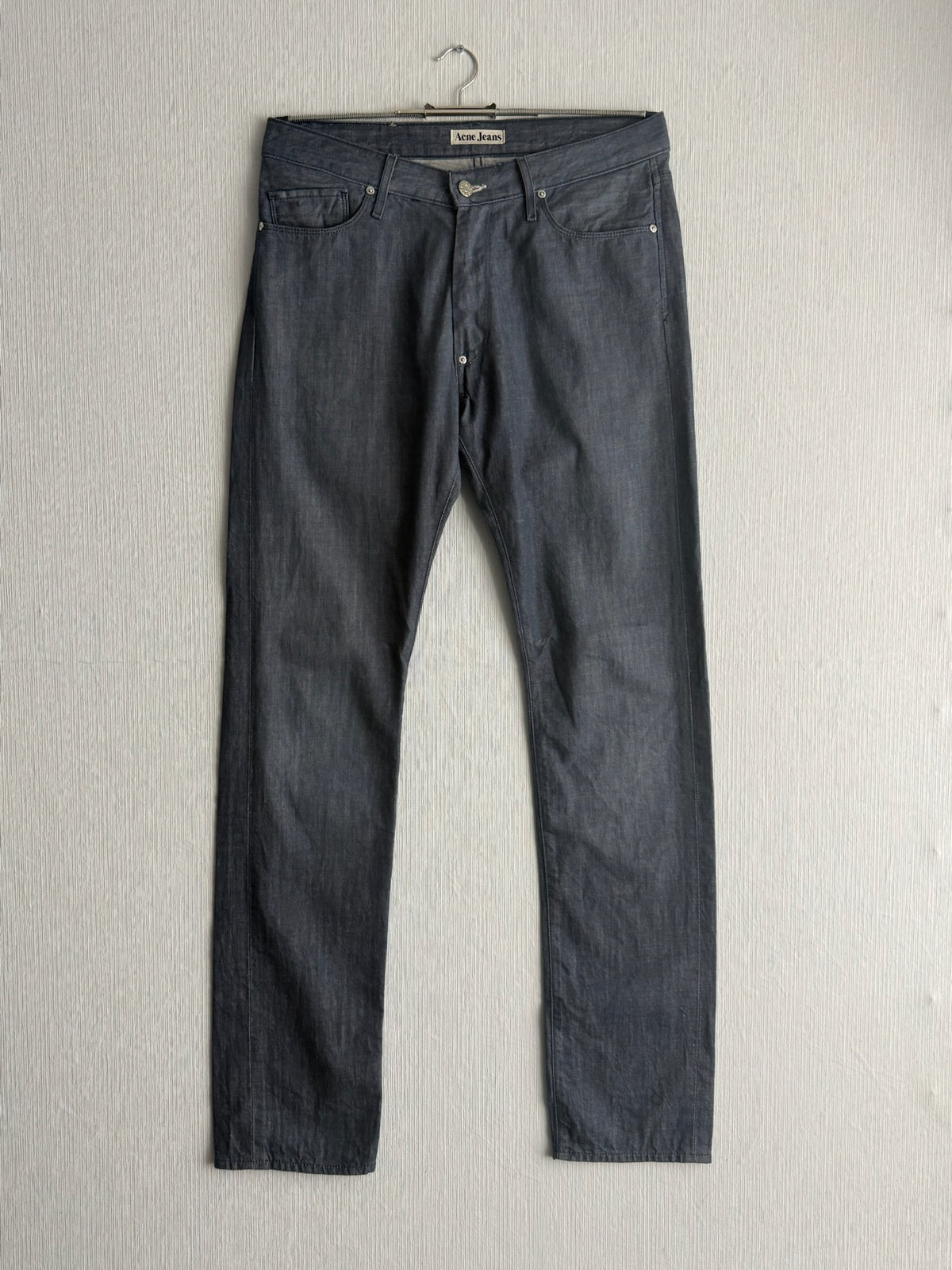 Acne Jeans Dark Indigo Cotton Polyester Straight Leg Mens Jeans