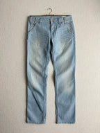 Dolce & Gabbana D&G 2000s Light Blue Washed Cotton Carpenter Mens Jeans