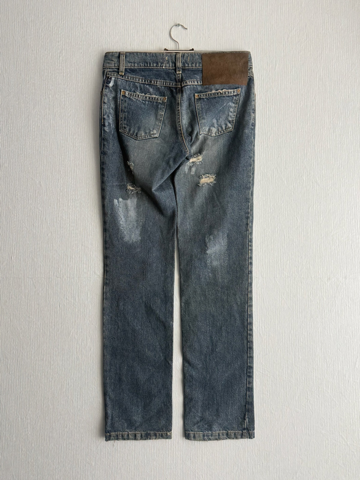 Dolce & Gabbana 2000s Distressed Cotton Straight Leg Womens Jeans
