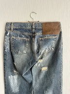 Dolce & Gabbana 2000s Distressed Cotton Straight Leg Womens Jeans
