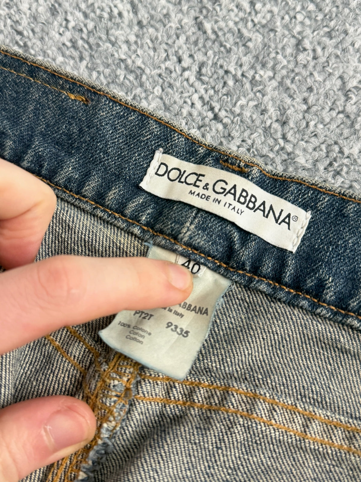 Dolce & Gabbana 2000s Distressed Cotton Straight Leg Womens Jeans