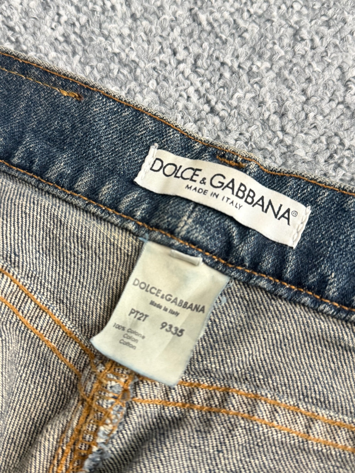 Dolce & Gabbana 2000s Distressed Cotton Straight Leg Womens Jeans