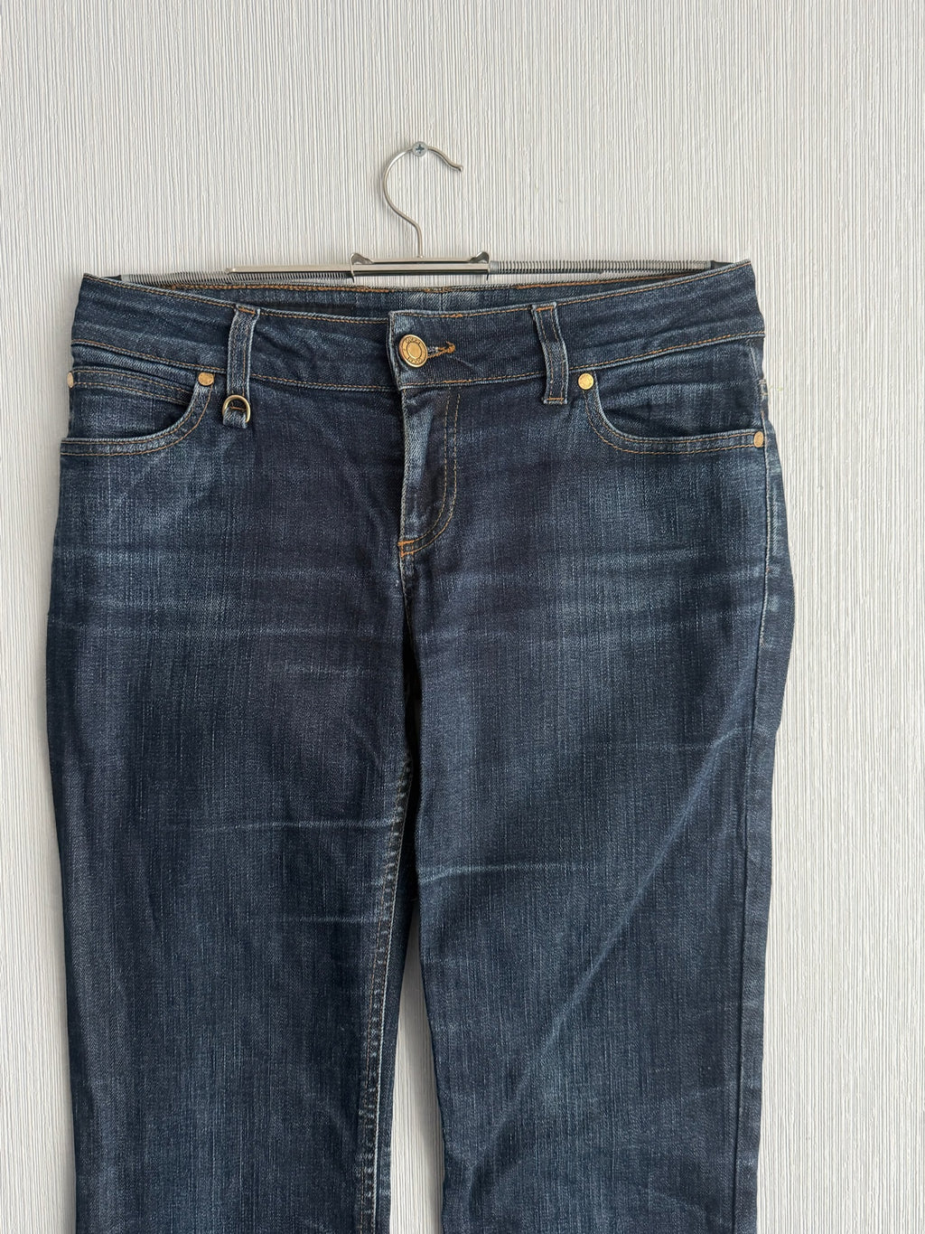 Gucci Dark Blue Denim Low Rise Straight Leg Womens Jeans