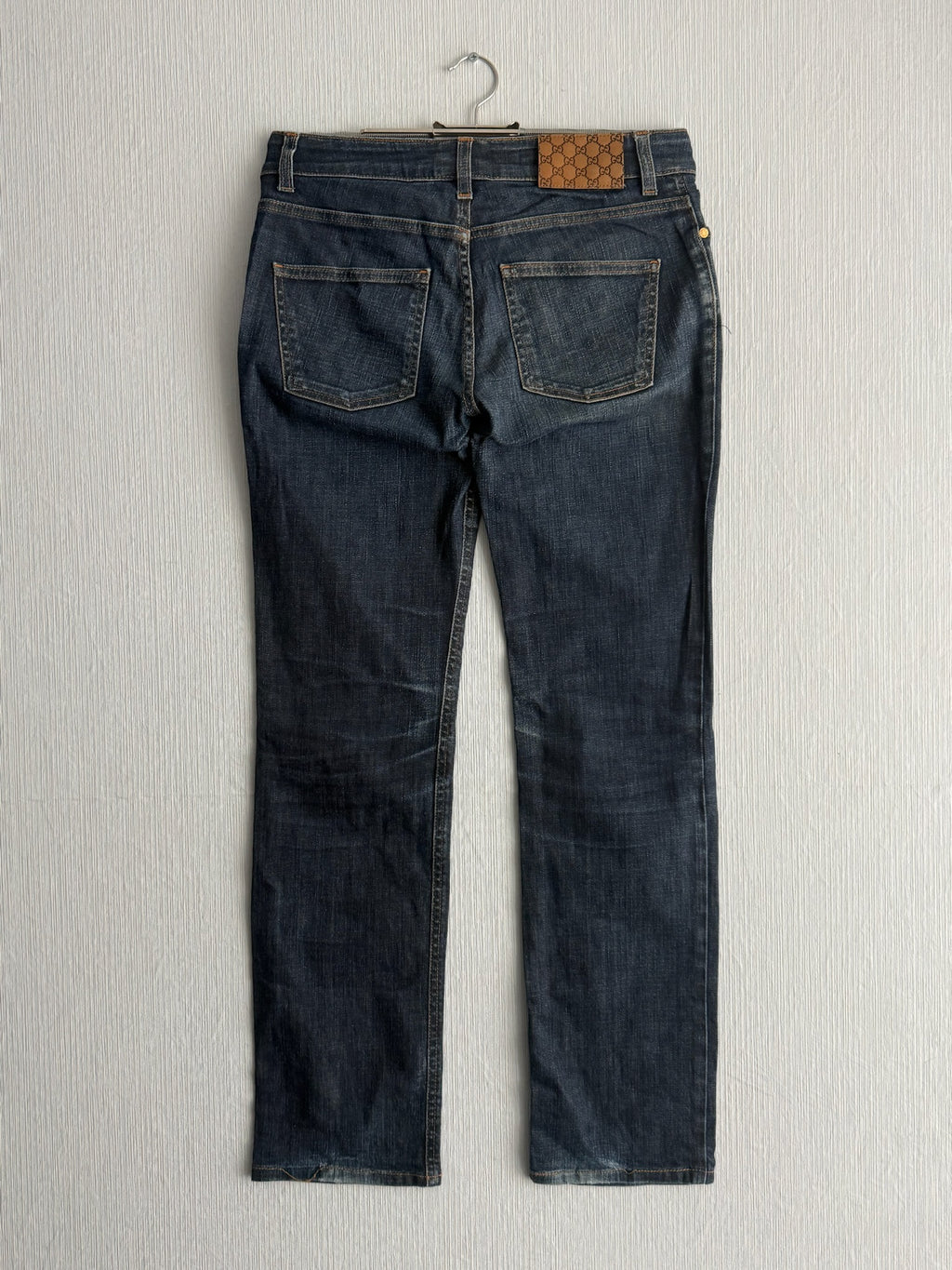 Gucci Dark Blue Denim Low Rise Straight Leg Womens Jeans