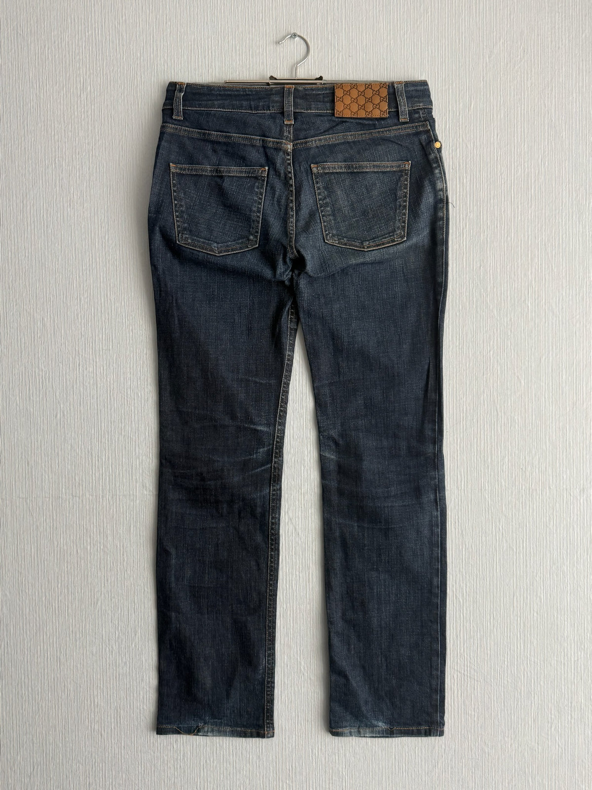 Gucci Dark Blue Denim Low Rise Straight Leg Womens Jeans