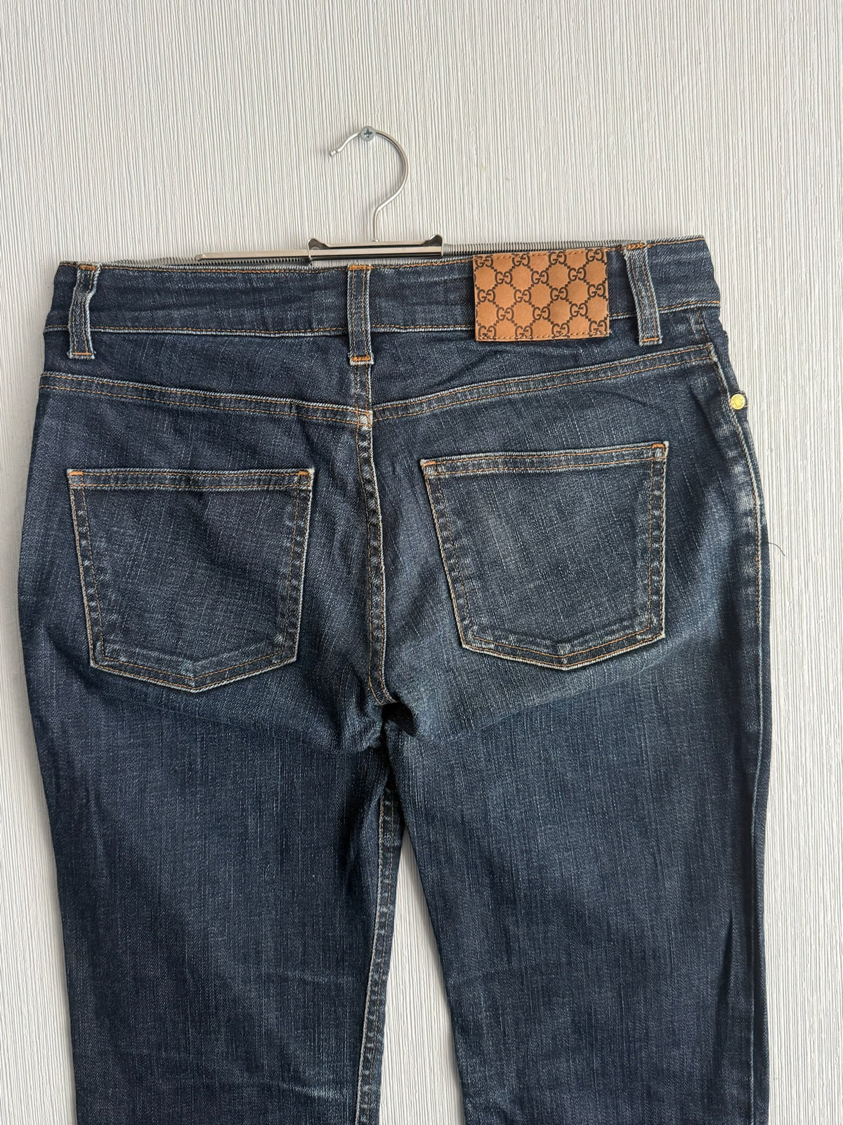 Gucci Dark Blue Denim Low Rise Straight Leg Womens Jeans