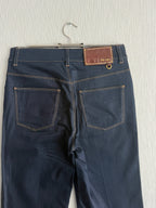 Prada Dark Indigo Cotton High Rise Flared Womens Jeans