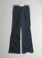 Prada Dark Indigo Cotton High Rise Flared Womens Jeans