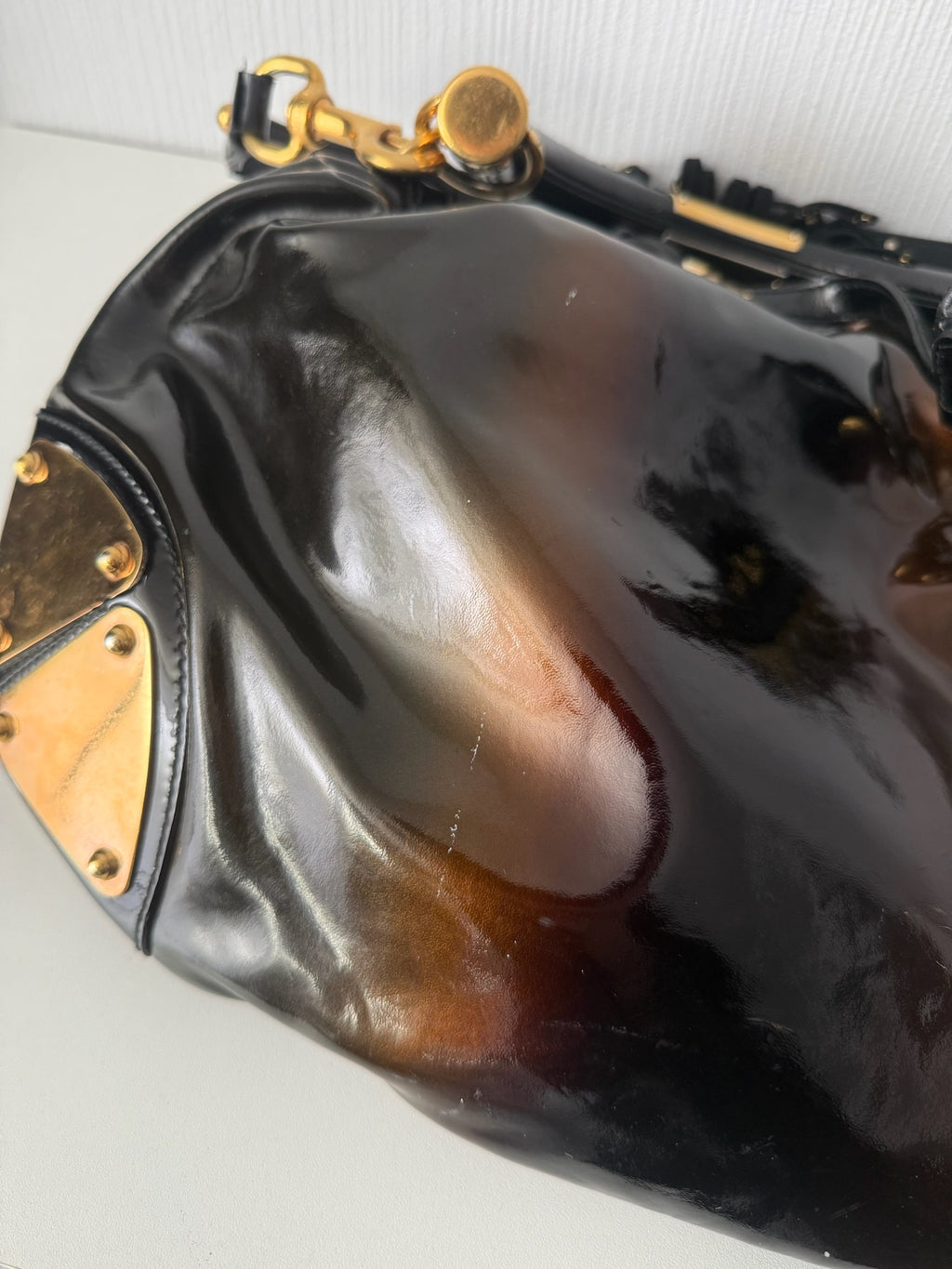 Gucci AW08 Patent Leather Indy Handbag